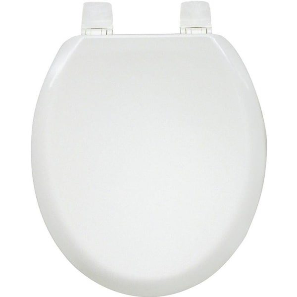 Bemis Toilet Seat, Wood, White, Adjustable Hinge 5000000 Zoro